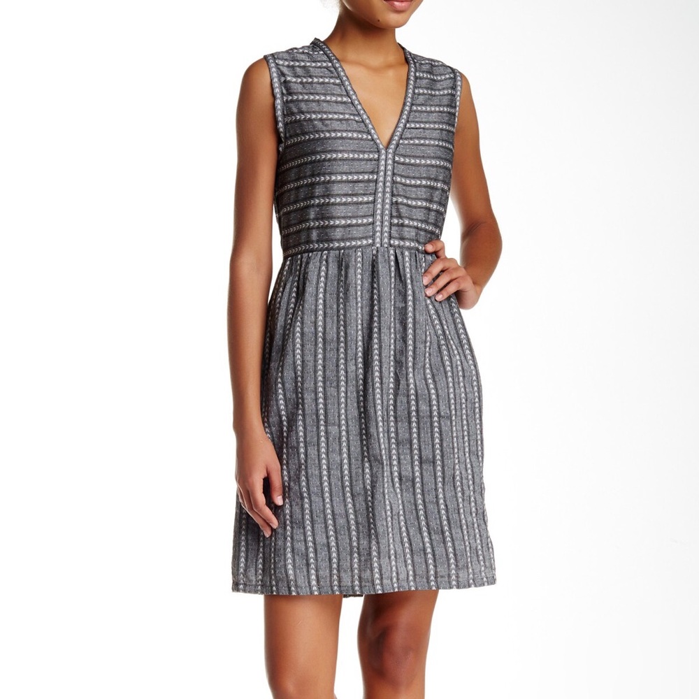 Max Studio 100% Cotton  Blue Chambray Sleeveless Dress SMALL